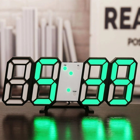 Didelis LED Skaitmeninis Laikrodis Sieninis - Žalios Spalvos